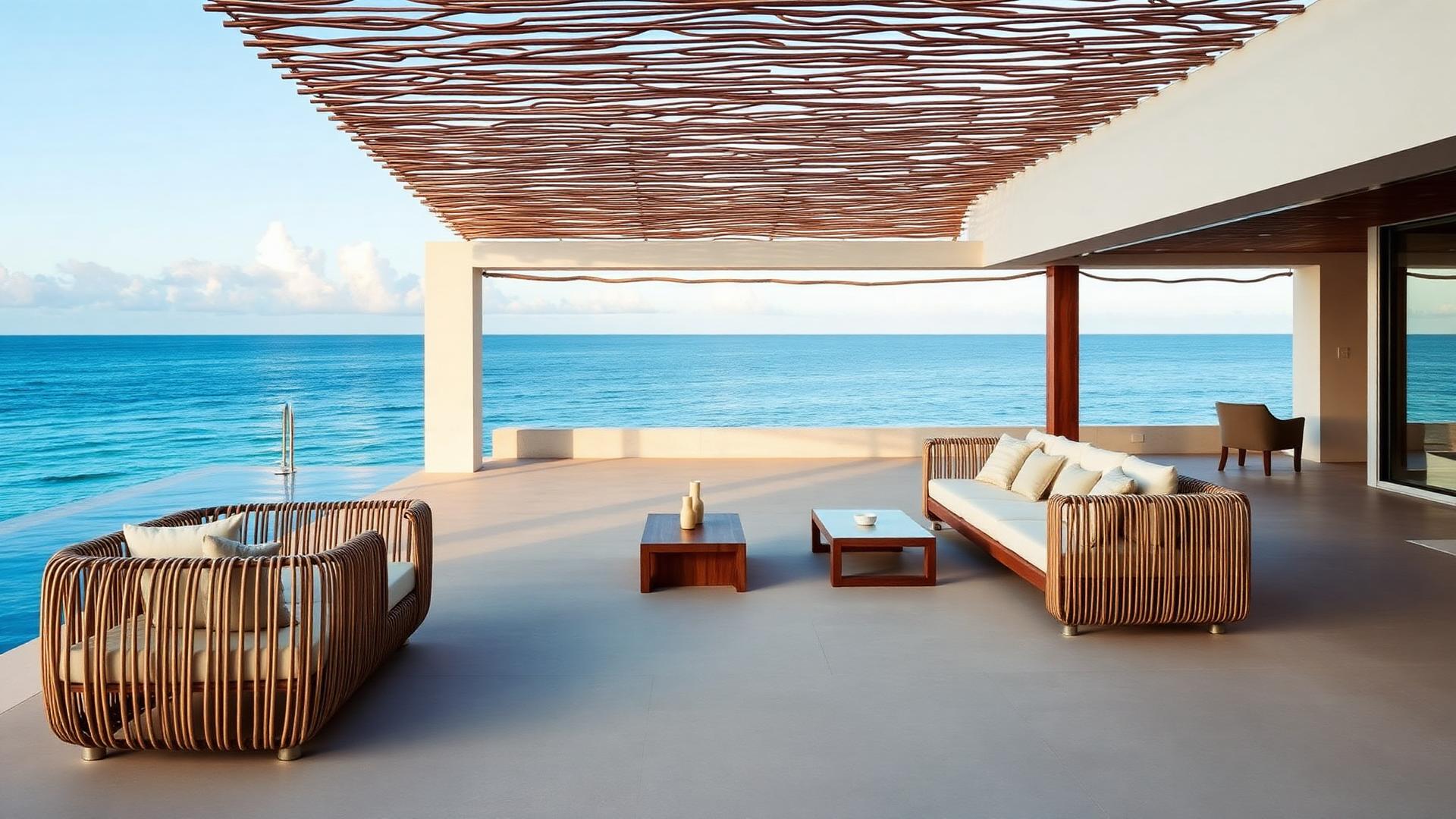 Sala Solattu en una terraza frente al mar